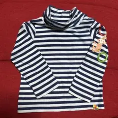 90cm 綿100% Lazoo 青　水色　ストライプ　男　女　タートル　猿　冬