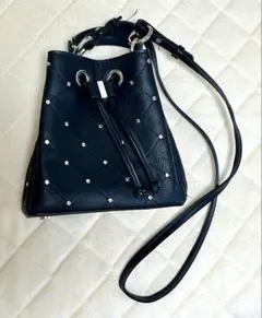 ZARA ザラ スタッズ 2way ショルダーバッグ キルティング黒