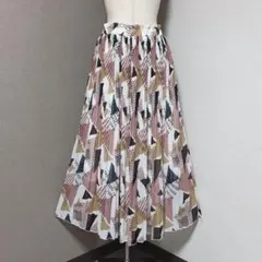 アズノウアズ 幾何学柄 プリーツ シフォン スカート