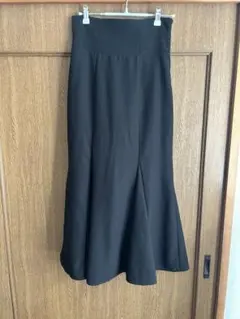 SNIDEL ハイウエストヘムフレアスカート ブラック