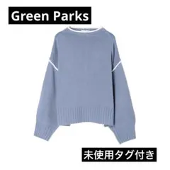 Green Parks Petit Fleurハイショクタートルニット ブルー