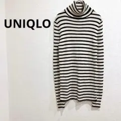 UNIQLO/ユニクロ トップス ボーダー タートルネック 長袖 ウール100%