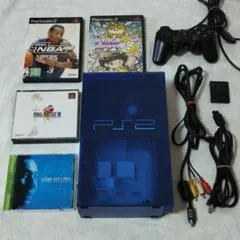 PS2 SCPH-37000 オーシャンブルー 本体 ソフト付き 9点セット