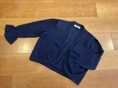 ボレロカーディガン フレア袖　五部袖　ネイビー/紺　M/L 40 サイズ