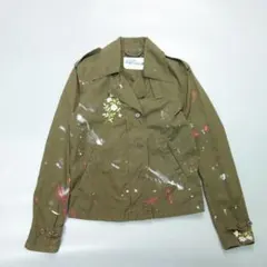 528 ポロジーンズ ラルフローレン ペイント ライダースジャケット S
