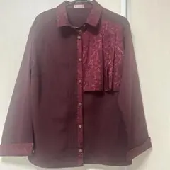 axes femme ボルドー 長袖ブラウス 花柄ジャガードのサムネイル