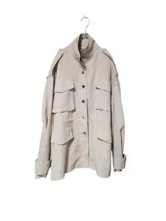訳あり　ベージュ ミリタリージャケット ポリエステル100%サイズフリー