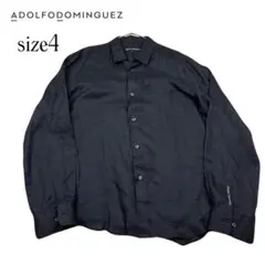 美品　ADOLFO DOMINGUEZ リネン100 ダークグレー 長袖シャツのサムネイル