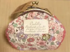 ハンドメイド ポーチ がま口  ピンク 紫 花柄 ドット柄 水玉