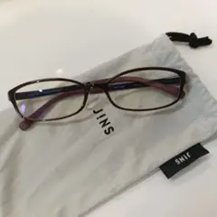 JINS ピンク　ブラウン　 度なし　パソコン　メガネ