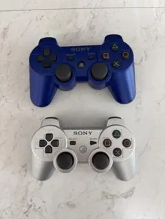 【純正】PS3 コントローラー デュアルショック3 2台セット ブルー シルバー