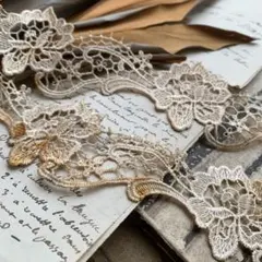 ジャンクジャーナル素材☆錆染ケミカルレース