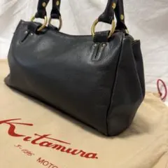 Kitamura ❣️柔らかい❣️高級本革 ハンドバッグ ブラック ゴールド金具♥️のサムネイル