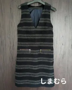 ジャンパースカート ワンピース 秋服 冬服 ストライプ М ボーダー ワンピース