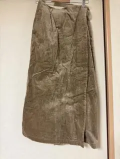 ベージュ コーデュロイ タイトスカート