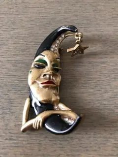 ヴィンテージ　ブローチ　お月様　存在感