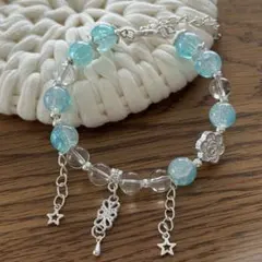 【未使用】ビーズブレスレット 星型チャーム付き