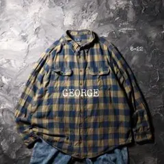 GEORGE ネルシャツ チェック　コットン