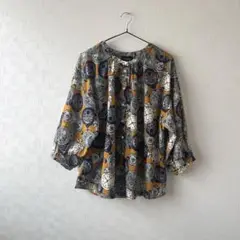 melange メラーンジュ 時計柄ブラウス