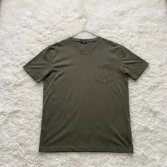 【HARE】Vネック 半袖 Tシャツ ポケット付き カーキ M メンズ シンプルのサムネイル