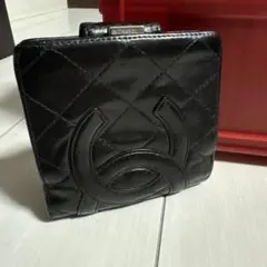 正規品　CHANEL シャネル　カンボンライン　二つ折財布　ココマーク　ブラック