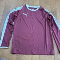 PUMA ワインレッド 長袖Tシャツ ASIA 160
