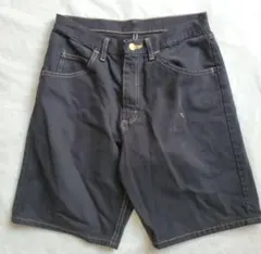 wranglerラングラーメキシコ製ブラックデニムショートハーフパンツズボン古着
