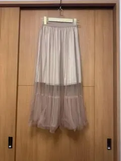 snidel スナイデル ロングシアースカート ベージュ