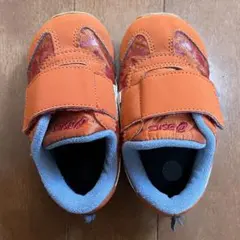 ASICS 14cm ベビーシューズ オレンジ 恐竜 アシックス