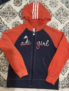 adidas adi girl ジップアップパーカー 150 女の子