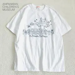 【アンパンマン】キャラクターTシャツ 半袖 綿100 白 ユニセックス【L】美品