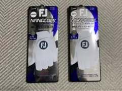 【右手用】FJ NANOLOCK ホワイトグローブ 2個セット25cm
