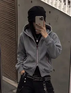 00s OLD BEAMS double zip hoodie y2k