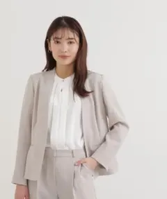 [洗える]トリクシオン綾二重SETUP ジャケット 　極美品