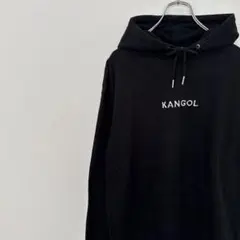 KANGOL カンゴール プルオーバーパーカー 黒 ブラック モノトーン M