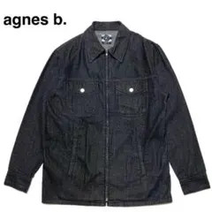 agnes b. アニエスベー デニムジャケット　先染めブラック 黒　Lのサムネイル