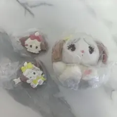 mikko　スフレ　フロッキーヘアクリップ　ぬいぐるみ2　3点
