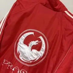 グッドデザイン 90′古着 DRAGON でかロゴ 赤 ナイロンジャケット 韓国