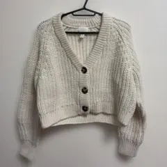 H&M アイボリー ニットカーディガン M