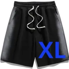 メンズ ショートパンツ ブラック XL ハーフパンツ 部屋着 スウェット 短パン