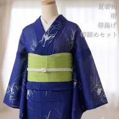単衣　絽　紗　小紋　フルセット　風に舞う葉　洗える夏着物　I8 絽 紗 夏着物 粋な縦縞 葉 小紋 4点フルセット 洗える着物 U4 - メルカリ