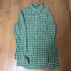 Ralph Lauren 緑のチェックシャツ M スリムフィット