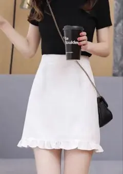 インパン裏地付フリルヘム台形ミニスカート GRL ミニスカート at1530