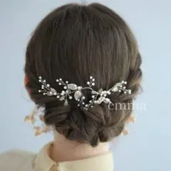 髪飾り　結婚式　お呼ばれ　成人式　浴衣　ヘアアクセサリー　ヘッドドレス　シルバー