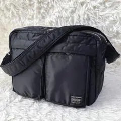 【極美品】PORTER TANKER 2層 L ショルダーバッグ 黒 ナイロン