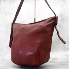 COACH オールドコーチ ショルダーバッグ レザー クロスボディ ボルドー