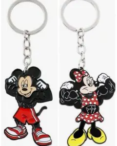 新品Disneyキーホルダー　ディズニー　ミッキー　ミニー　マッスルマッチョ