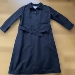 MHL. 黒 長袖シャツワンピース ウエストベルト付き　サイズII