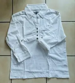 セール！大きいサイズ　レディース　プルオーバー　　ロールアップ七部袖　白　3L