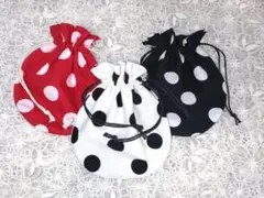 ハンドメイドまんまる巾着3点セット ※水玉柄※可愛い※17/16